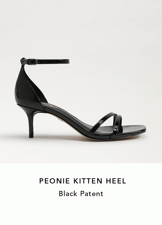 Peonie Kitten Heel - Black Patent