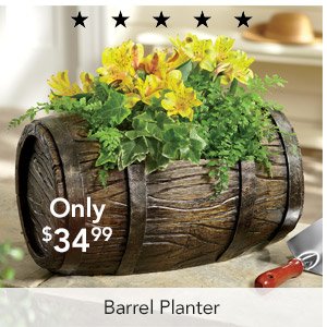 Barrel Planter Only $34.99