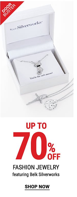 Doorbuster - Up to 70% off fashion jewelry featuring Belk Silverworks. Shop Now.