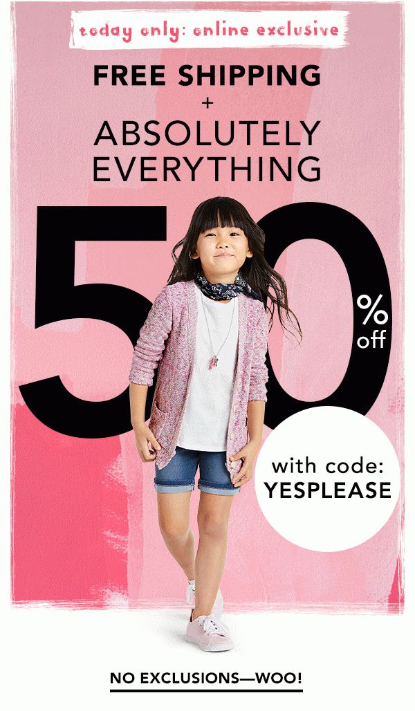 Free Shipping + 50% Off with code: YESPLEASE