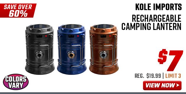 Kole Imports Rechargeable Camping Lantern