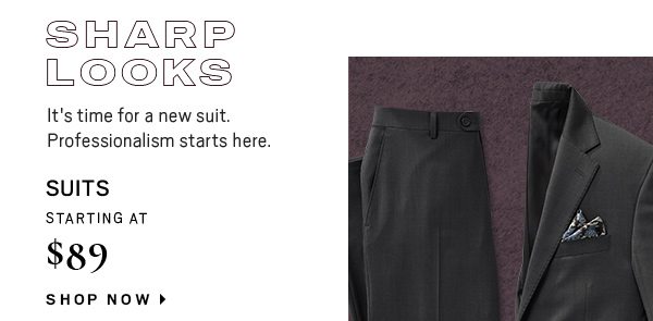 SUITS starting at $89 - Shop Now
