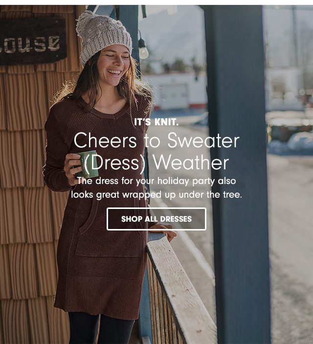 It's Knit. Cheers to Sweater (Dress) Weather | The dress for your holiday parts also looks great wrapped up under the tree. | Shop All Dresses