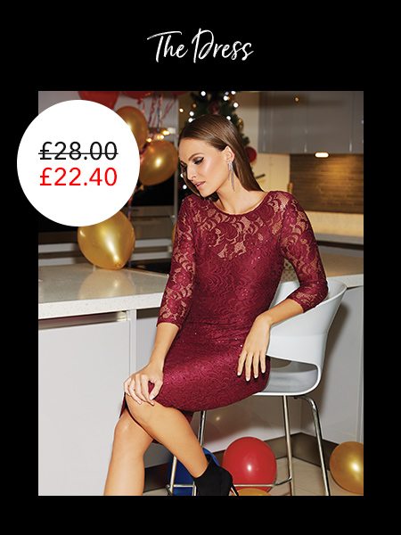 Womens Wine Lace and Sequin Dress