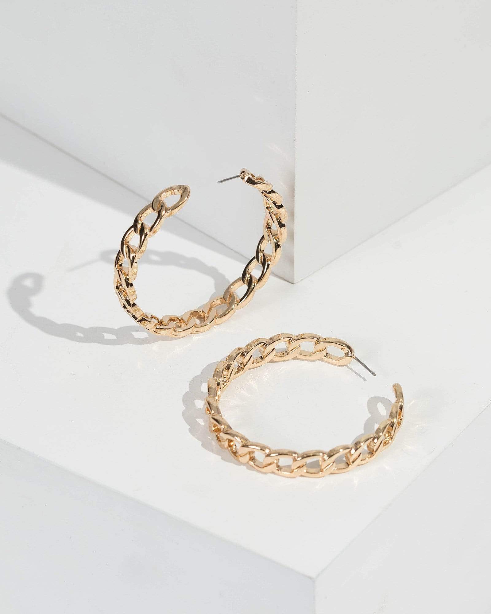 Image of Gold Chain Look Hoops Earrings