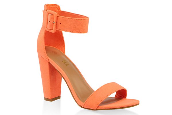 Buckle Ankle Strap Block Heel Sandals