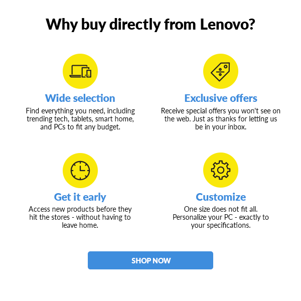 Shopping from Lenovo gives you the most options