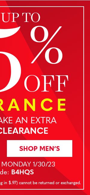 Save up to 75% OFF CLEARANCE - SHOP MEN'S