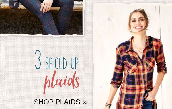 3 - Spiced up plaids. Shop plaids.