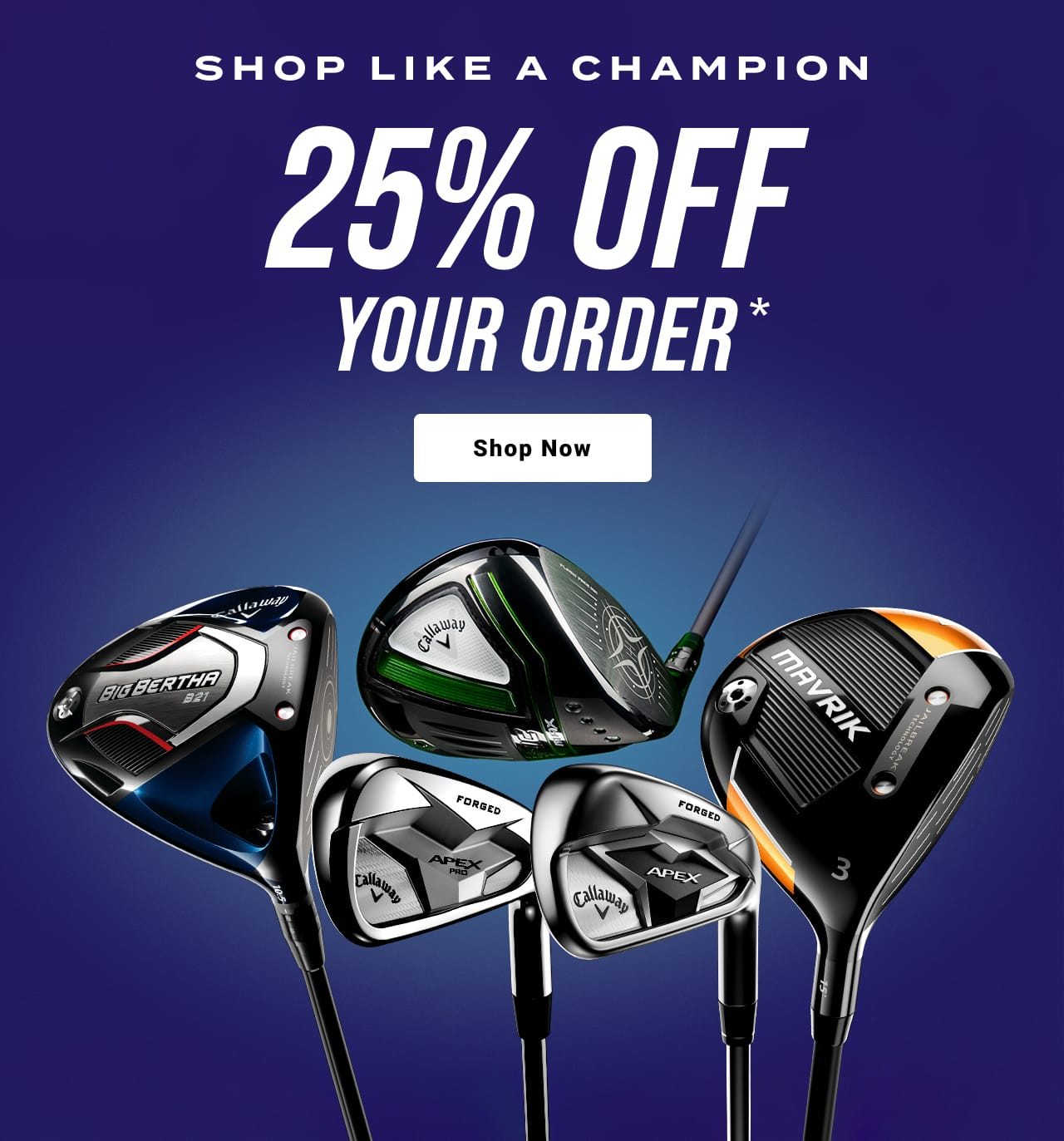 shop like a champion twenty five percent off your order - shop now