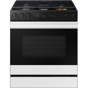 Samsung Bespoke 5-Burner Smart Slide-In Gas Range with Air Sous Vide & Air Fry - White Glass