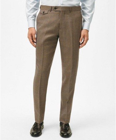 Slim Fit Guncheck Wool Suit Pants