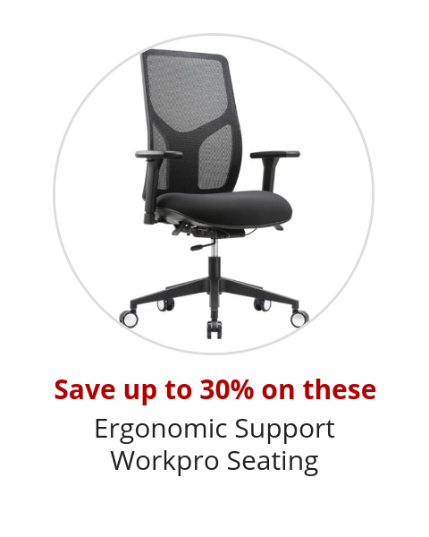 Save up to 30% on these Ergonomic Support Workpro Seating