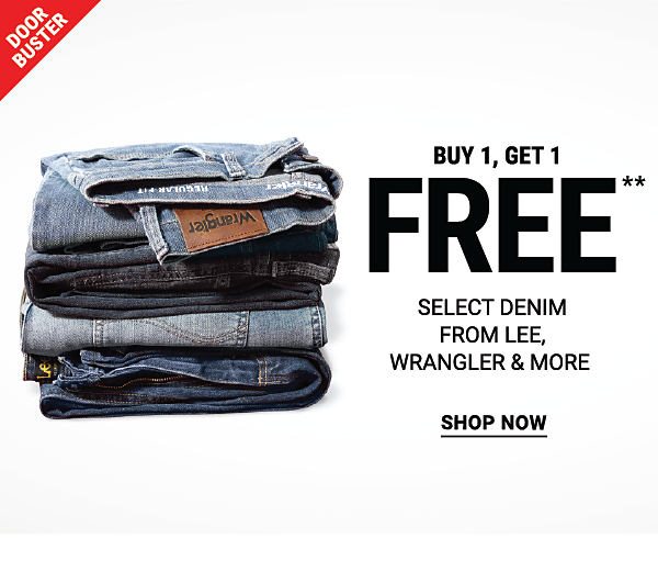 Doorbuster - Buy 1, get 1 50% off** select men's denim. Shop Now.