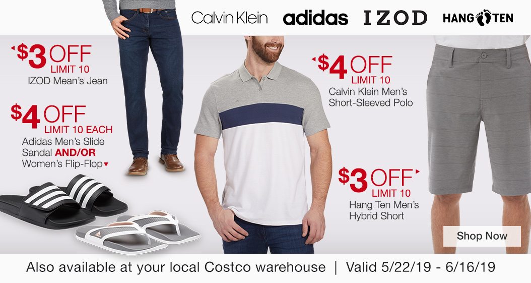 $3 - $4 OFF Select Men Apparel. Valid 5/22/19 - 6/16/19. Shop Now