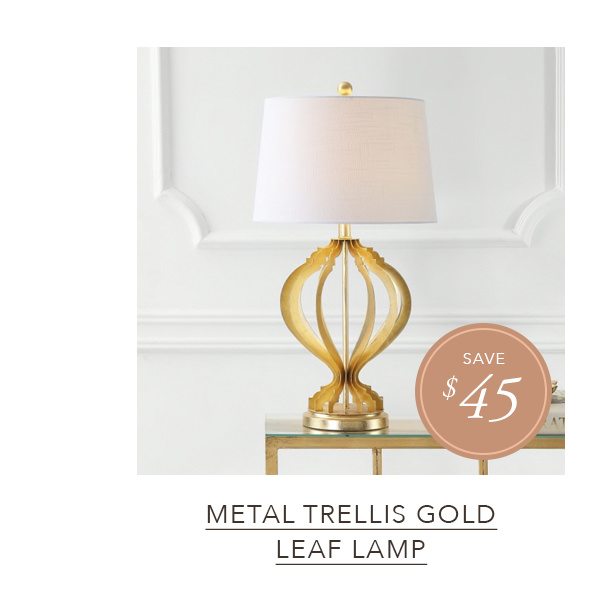 Metal Trellis Table Lamp, Gold Leaf | SHOP NOW