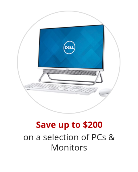 Save up to $200 on a selection of PCs & Monitors