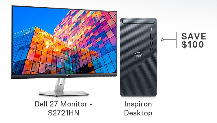 Dell 27 Monitor - S2721HN | Inspiron Desktop | SAVE $100
