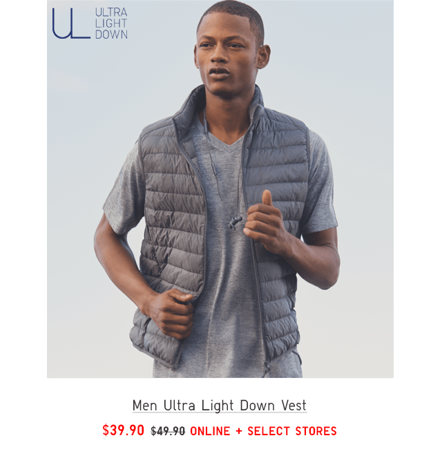 MEN ULTRA LIGHT DOWN VEST $39.90