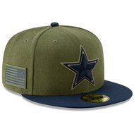 Dallas Cowboys New Era Youth 2018 Salute to Service Sideline 59FIFTY Fitted Hat – Olive/Navy