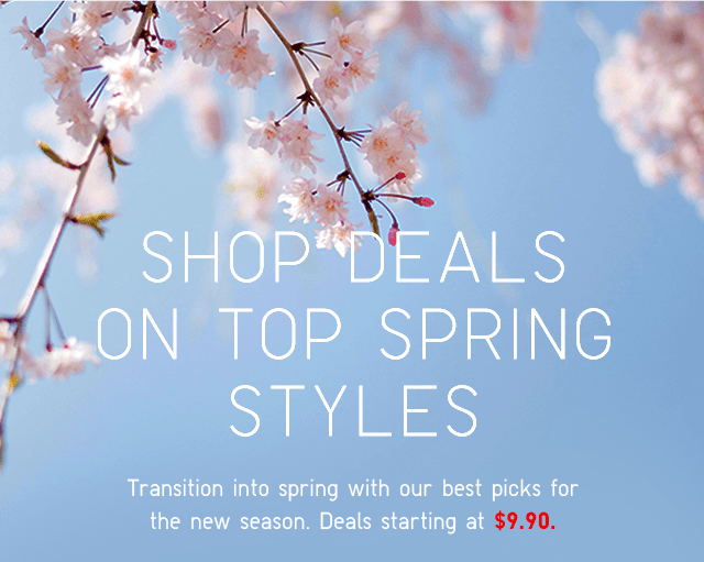 HERO - SHOP DEALS ON TOP SPRING STYLES