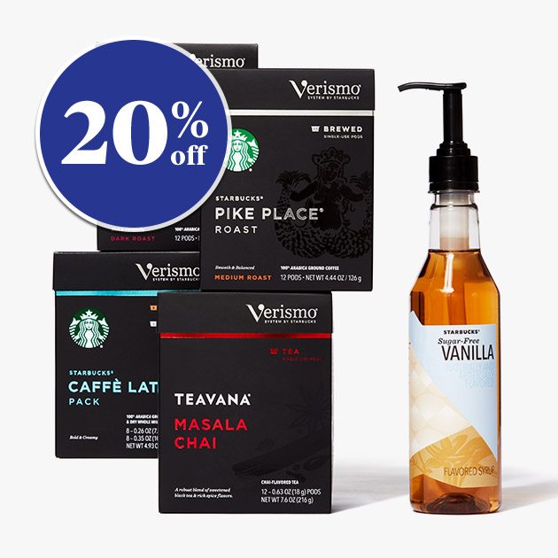 Starbucks® Verismo™ Pods and Syrups - 20% off