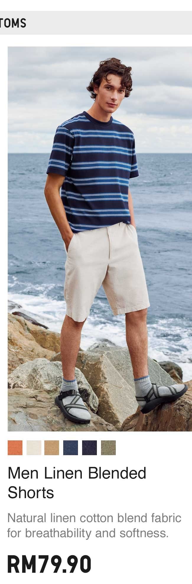 MEN LINEN BLENDED SHORTS