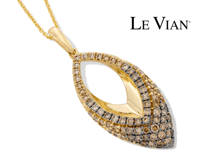 Le Vian Chocolate Ombré Diamond Necklace 7/8 ct tw 14K Honey Gold 20''