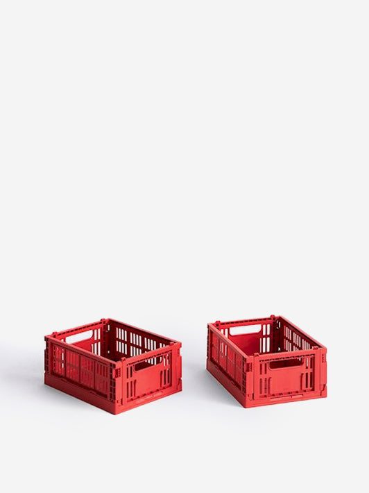 Image of HAY Colour Crate Mini Set Of 2 - Red