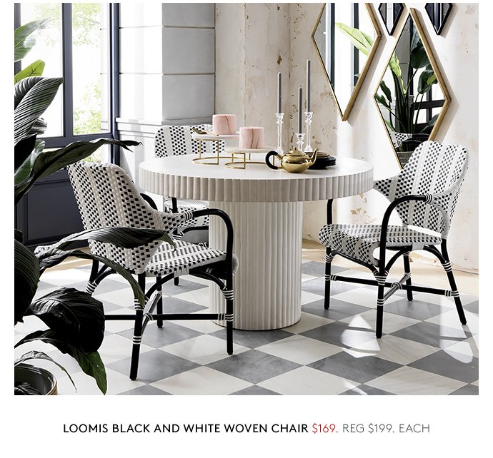 loomis black and white woven chair