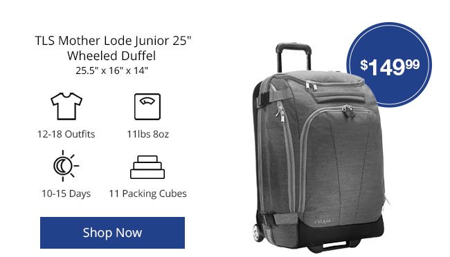 TLS Mother Lode Junior 25in Wheeled Duffel