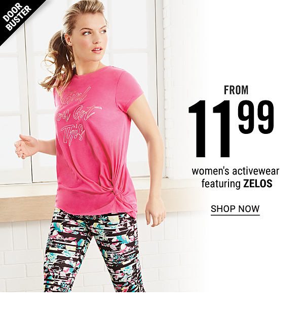 Doorbuster - Women's activewear featuring ZELOS from $11.99. Shop Now.