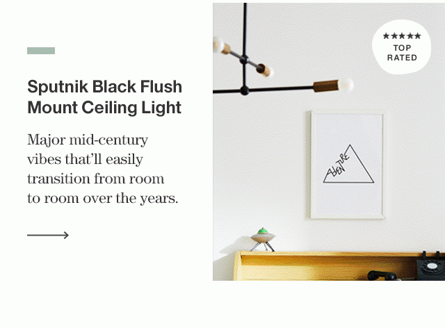 Sputnik Black Flush Mount Ceiling Light
