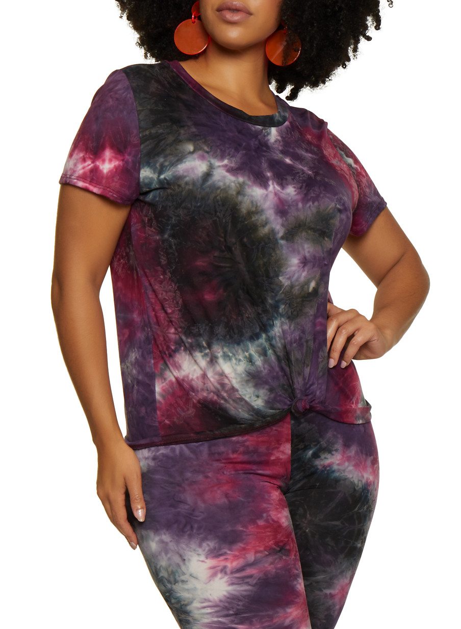 Plus Size Tie Dye Soft Knit Tee