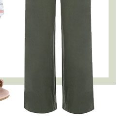 Green linen trousers