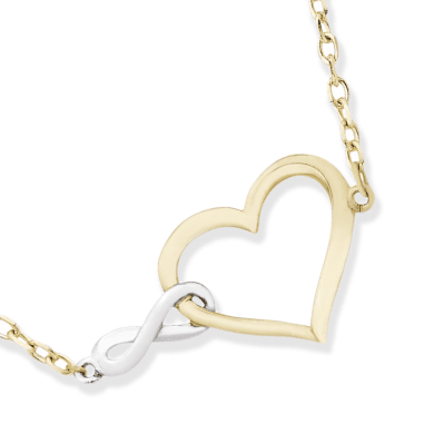 Infinity Heart Necklace 10K Two-Tone Gold 18''