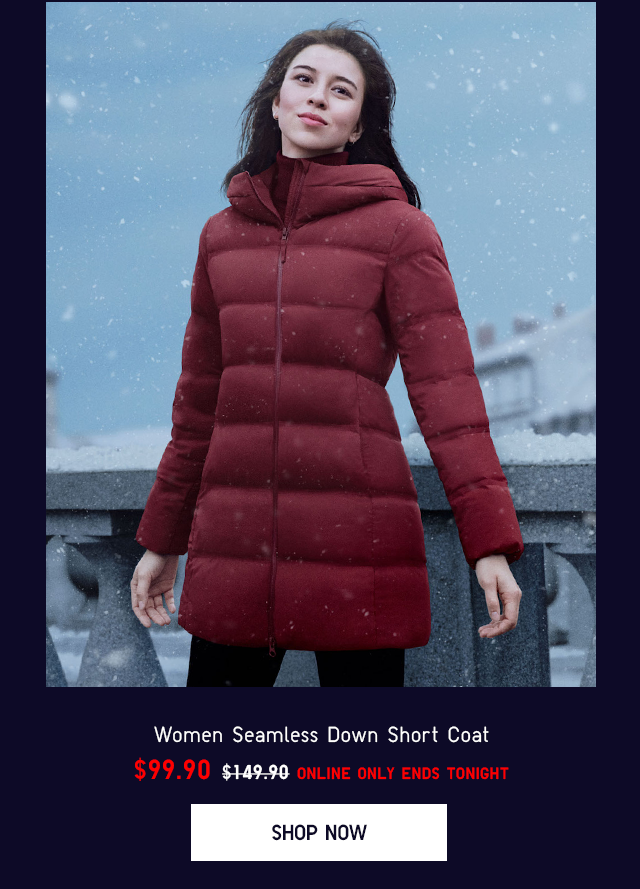 WOMEN SEAMLESS DOWN LONG COAT $99.90