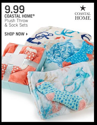 Shop 9.99 Coastal Home Plush Throw & Sock Sets