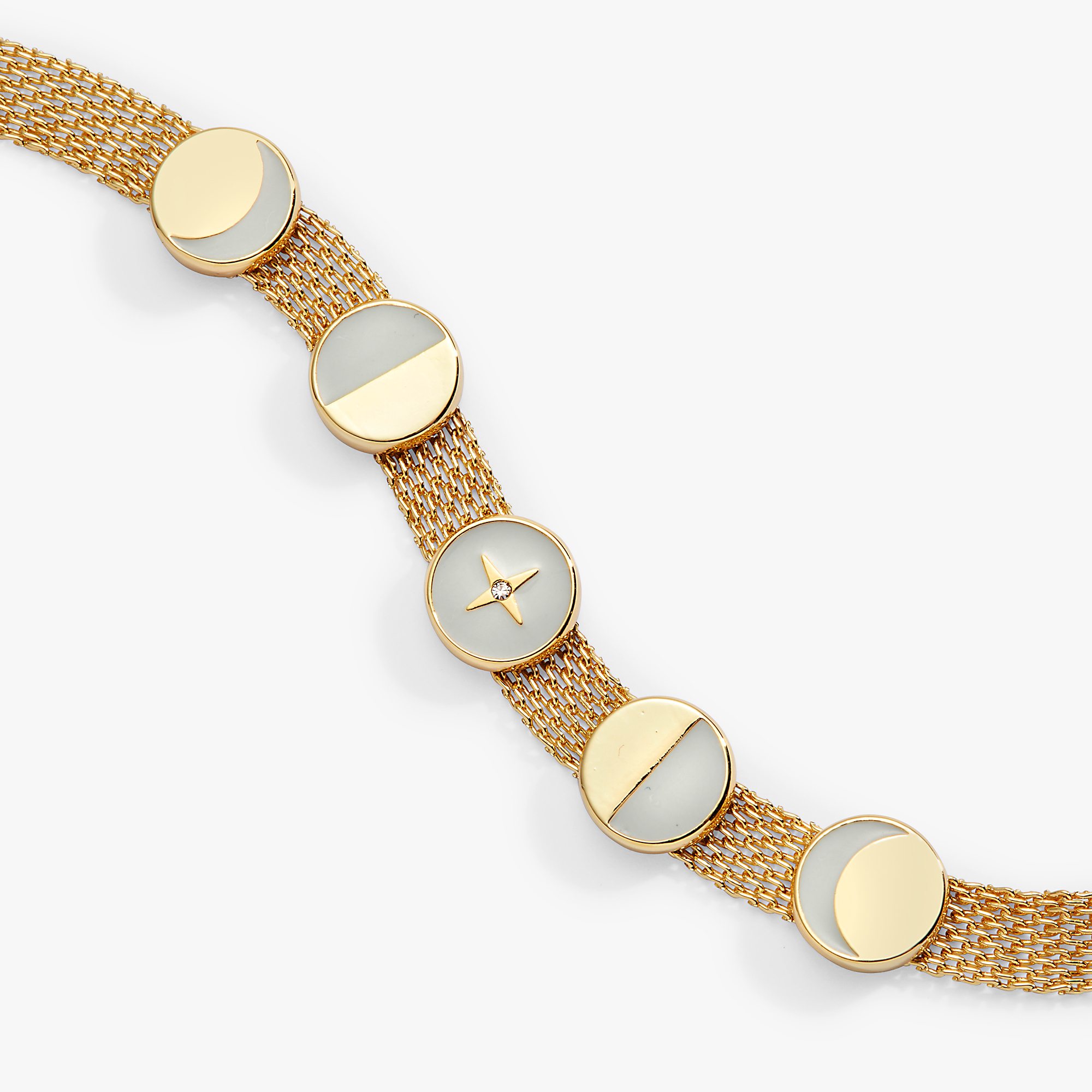 Moon Phase Mesh Chain Bracelet