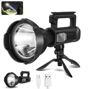 Rechargeable P70 Spotlight Flashlight High Lumens 100000 Lumens Super Bright Led Searchlight 4 Modes IPX5 Waterproof Work Lights for Hiking