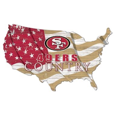 San Francisco 49ers USA Flag Cutout Sign