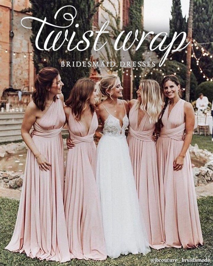 Twist Wrap Bridesmaid Dresses - Real Weddings