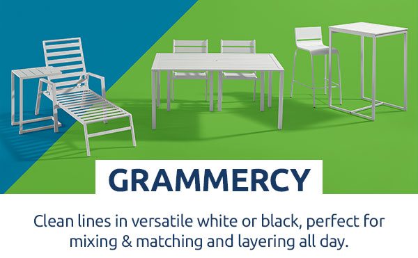 Grammercy: Clean lines in versatile white or black, perfect for mixing & matching and layering all day.