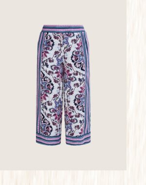 Floral print trousers in lenzing™ ecovero™ pink