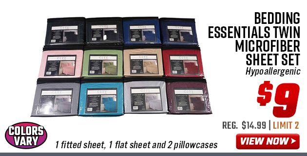 Bedding Essentials Twin Microfiber Sheet Set