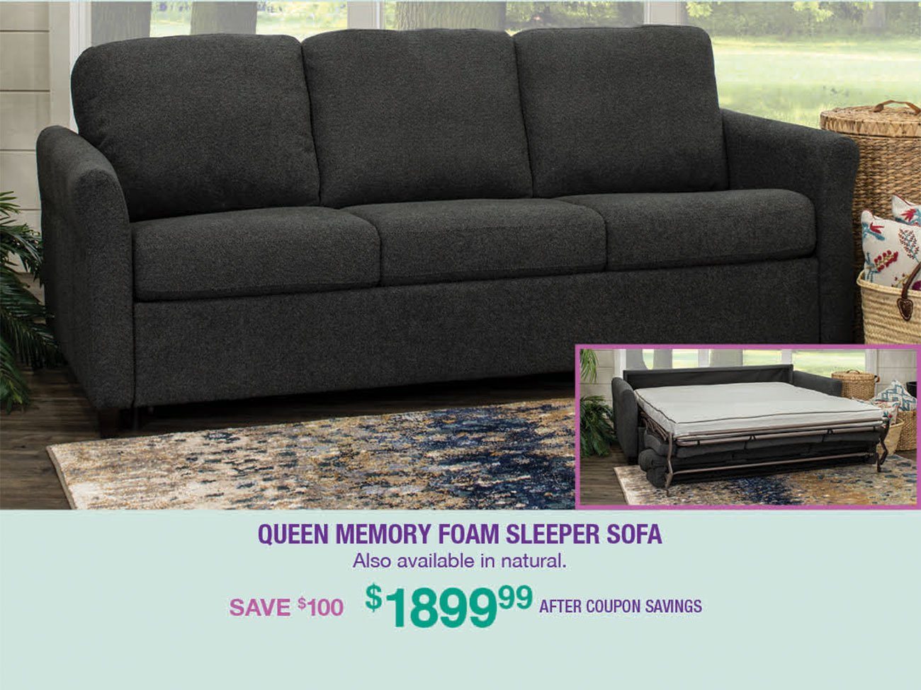 Queen-Memory-Foam-Sleeper-Sofa-Dark-Gray