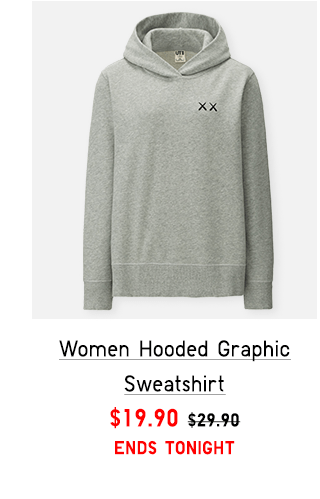 WOMEN HOODED GRAPHIC SWEATSHIRT $19.90