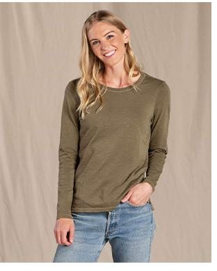 Primo Long Sleeve Crew in Fir Color