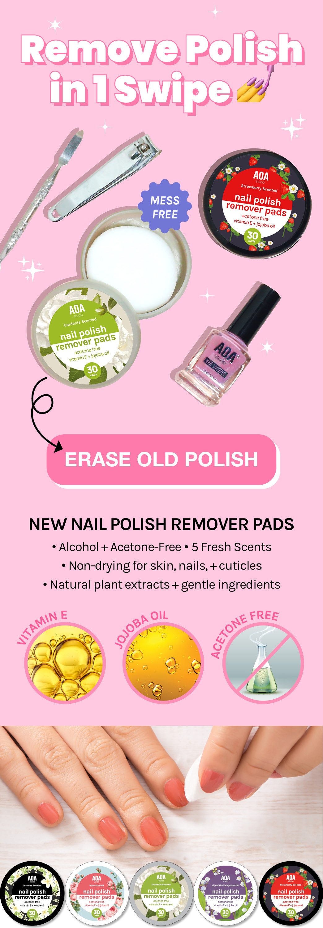 new mess free nail polish remover pads