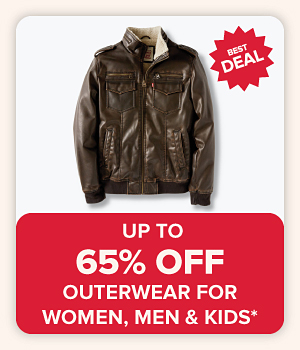 65% off outerwear for women, men and kids.